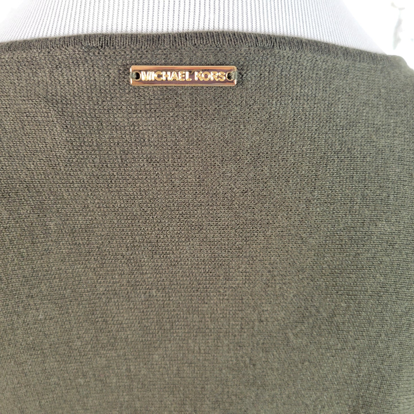 Michael Kors XL Green Knit Long Sleeve Top Crewneck Cotton Blend Pullover GRE24E