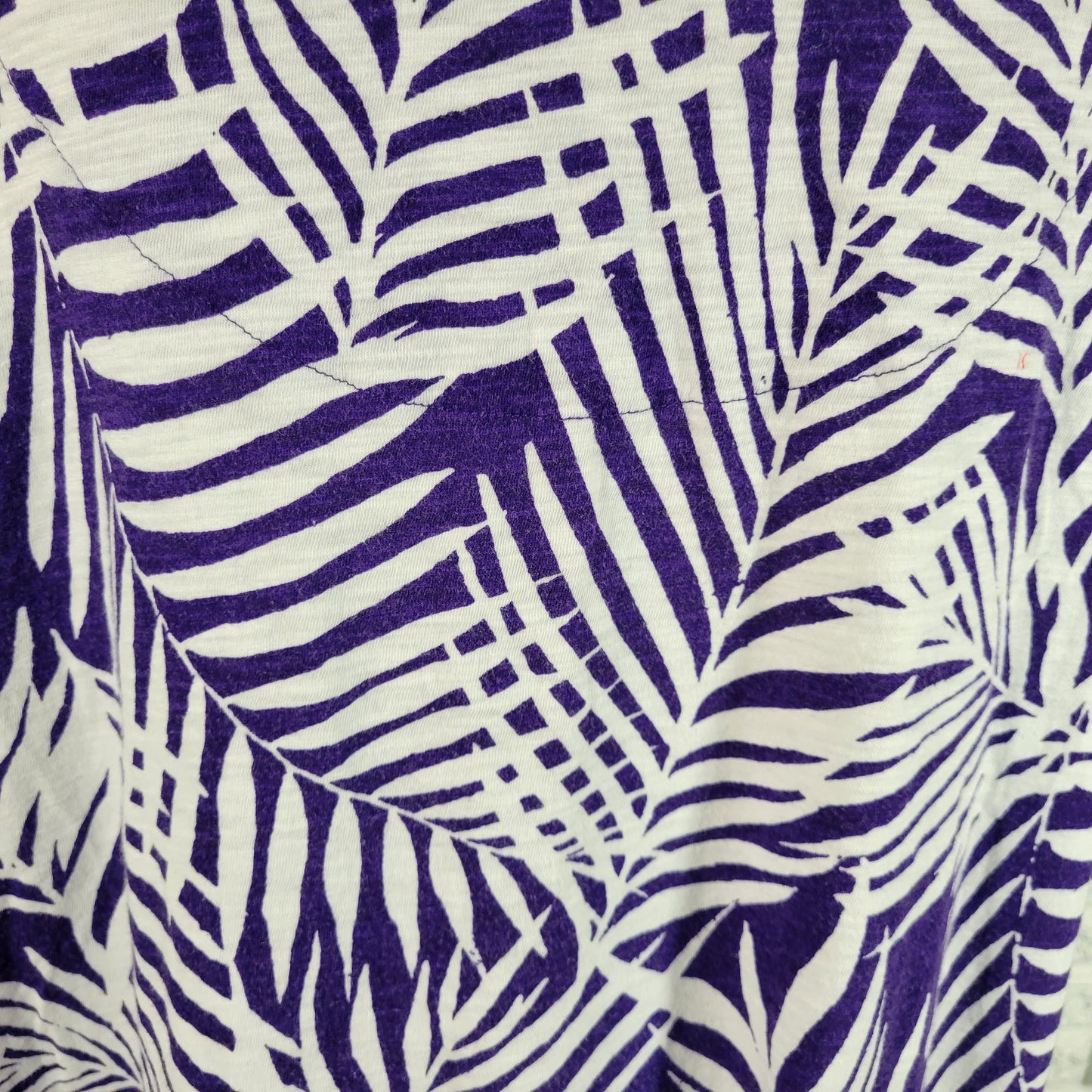 Catherines T Shirt Womens 2X Purple White Floral Cotton Crew Neck FLO253E