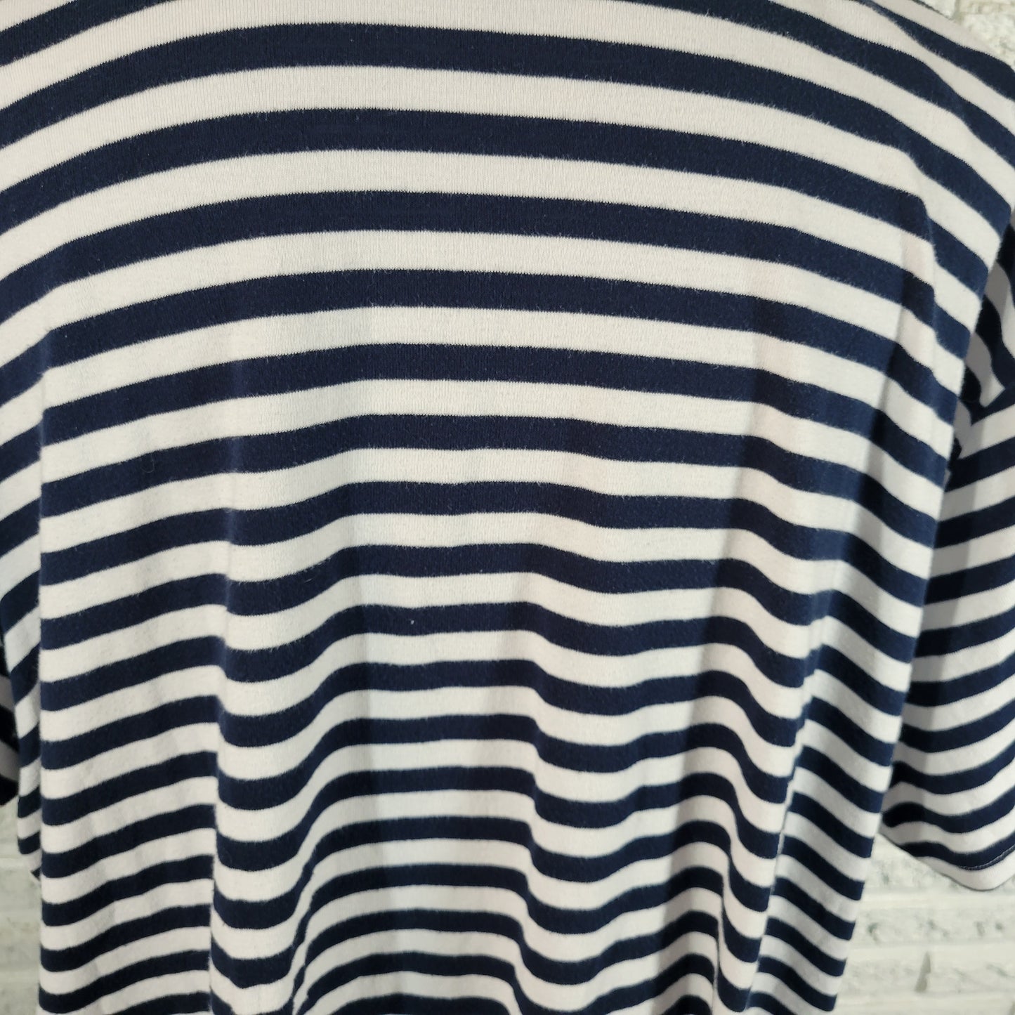 Croft & Barrow T Shirt Womens 2X Blue White Stripe Cotton Crew Neck STR57E