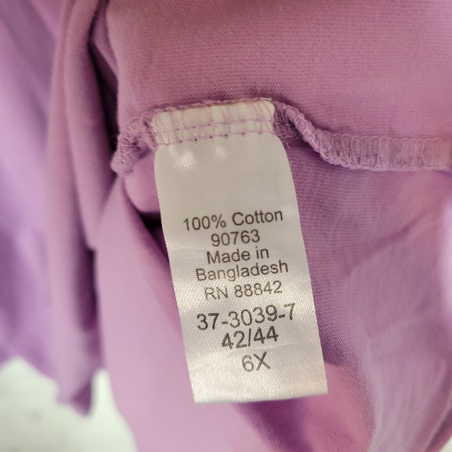 Woman Within T Shirt Womens 6X Lavender Cotton V Neck Short Sleeve PUR55E