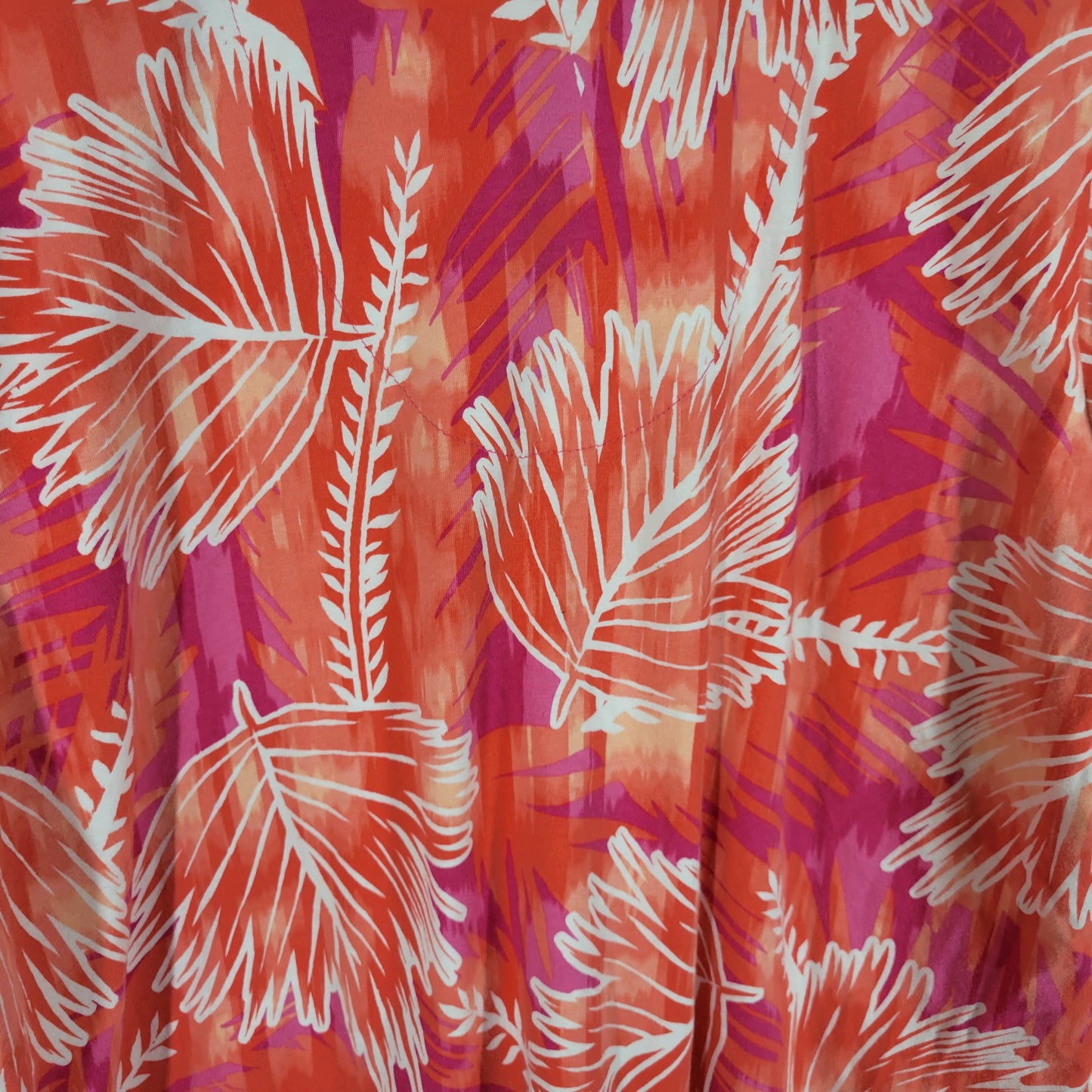 Caribbean Joe Top Womens 3X Pink Floral Cotton Blend Short Sleeve FLO252E