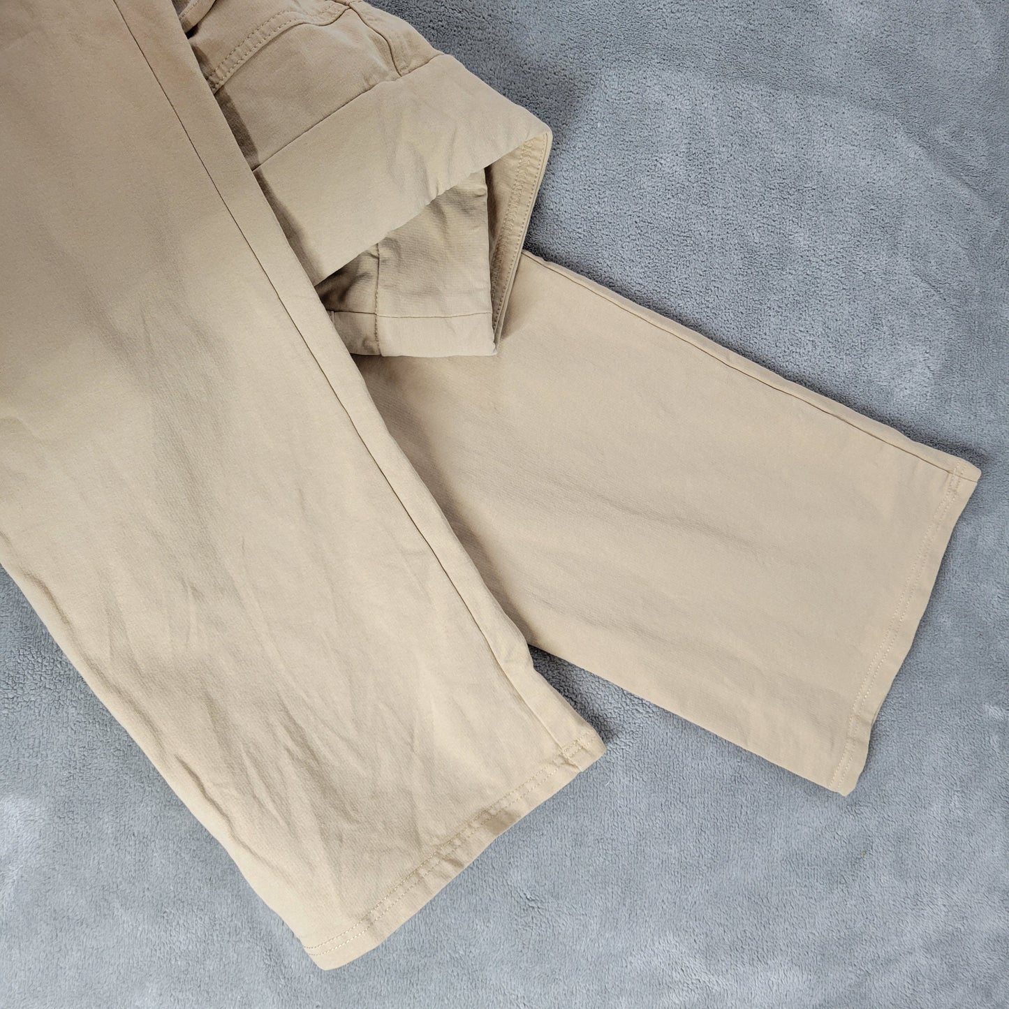 Denim & Co Womens Pants 20WT Plus Tall Beige Cotton Jogger Straight Leg A23E