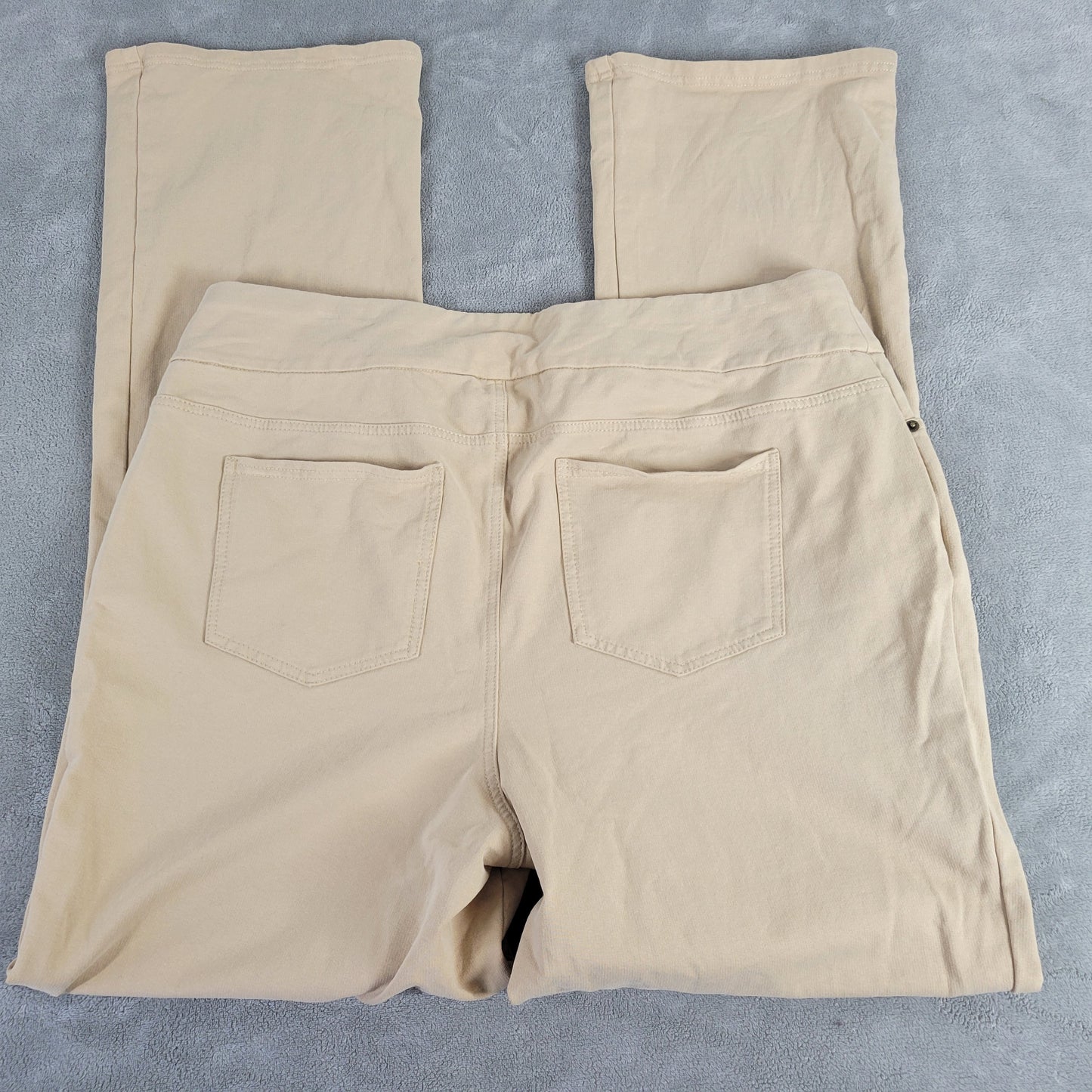 Denim & Co Womens Pants 20WT Plus Tall Beige Cotton Jogger Straight Leg A23E