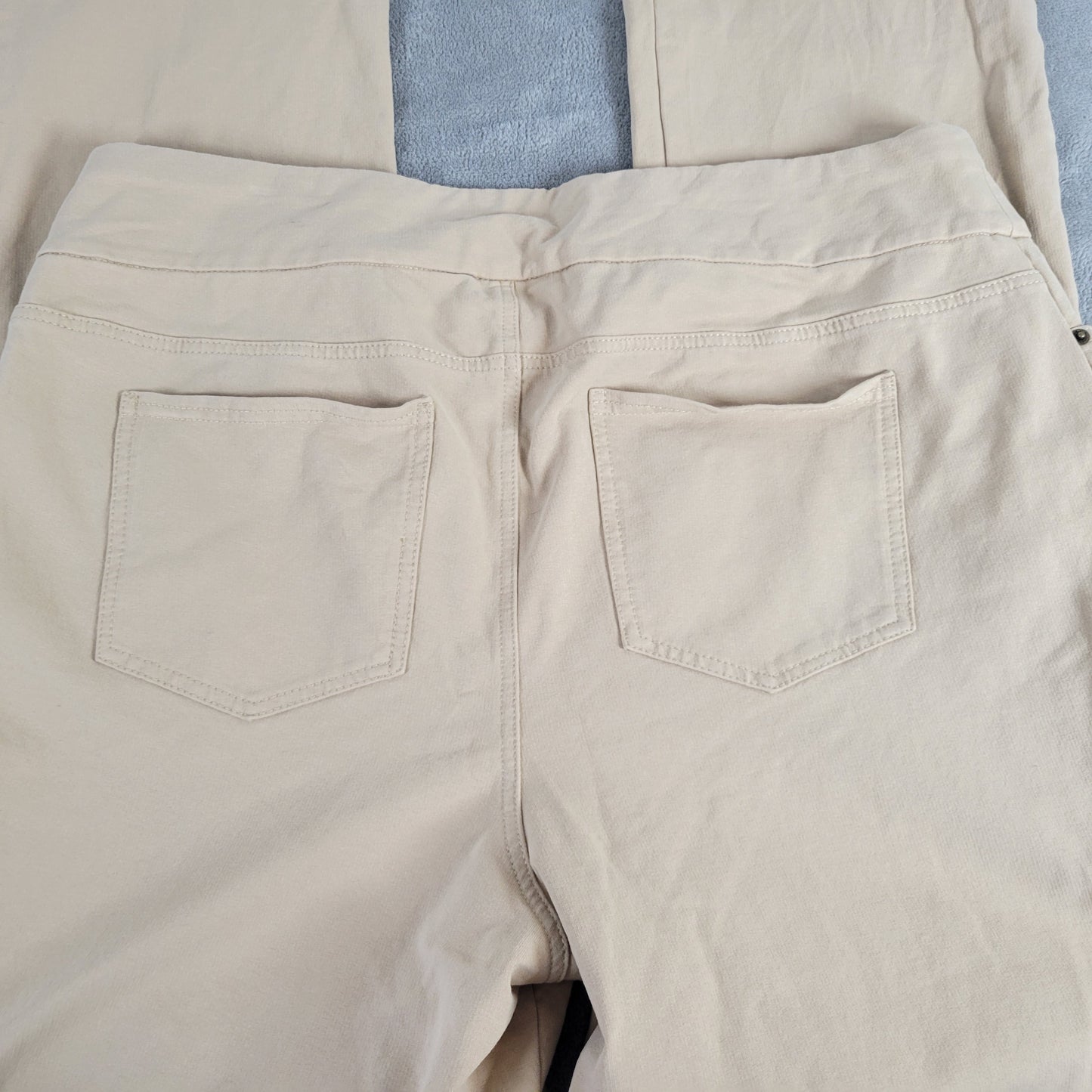 Denim & Co Womens Pants 20WT Plus Tall Beige Cotton Jogger Straight Leg A23E