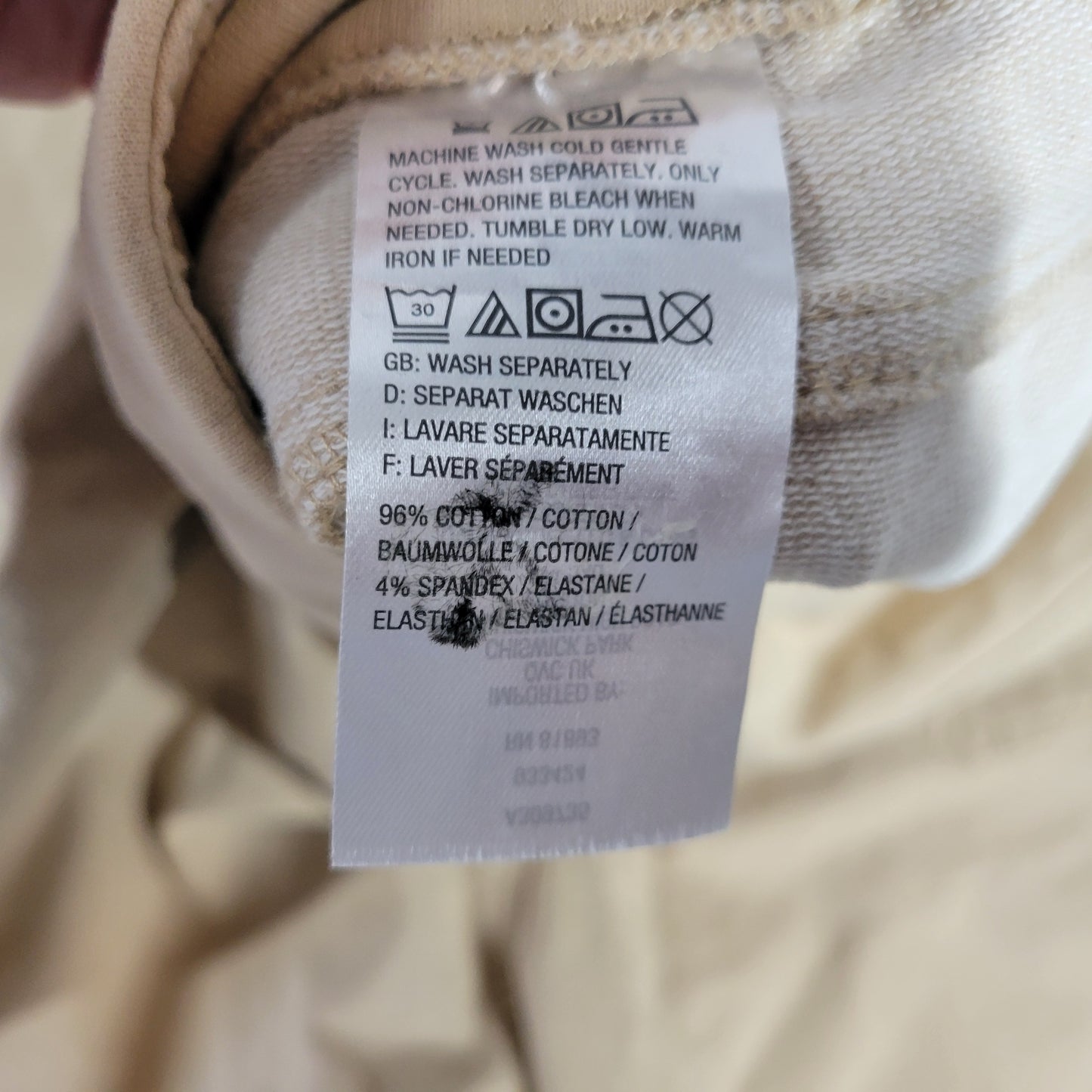 Denim & Co Womens Pants 20WT Plus Tall Beige Cotton Jogger Straight Leg A23E