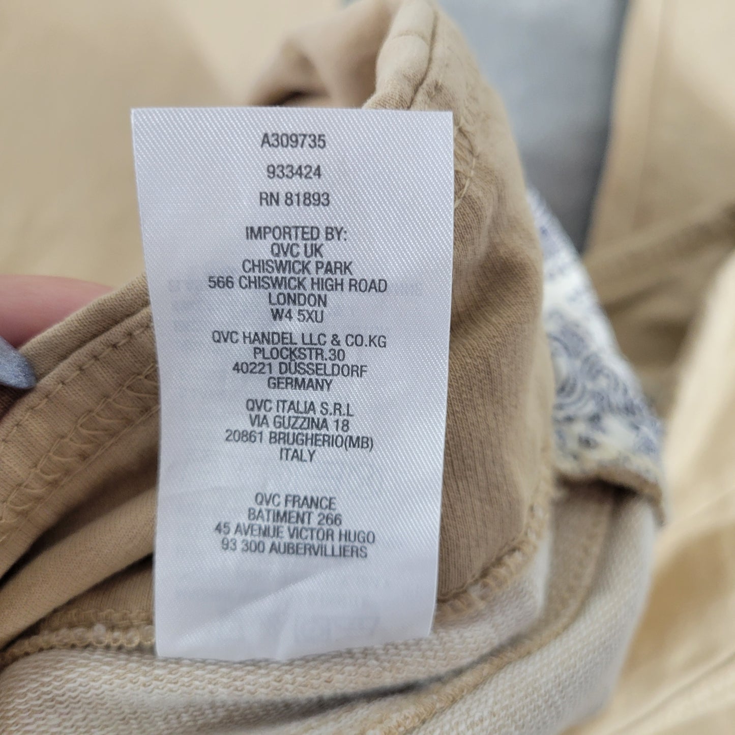 Denim & Co Womens Pants 20WT Plus Tall Beige Cotton Jogger Straight Leg A23E