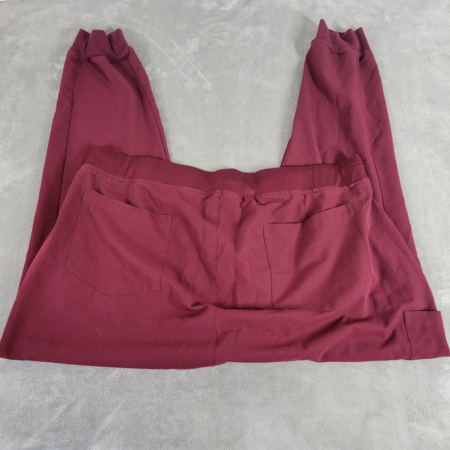 Mandala Womens Jogger Pants 2XL Plus Burgundy Polyester Stretch BUR8E