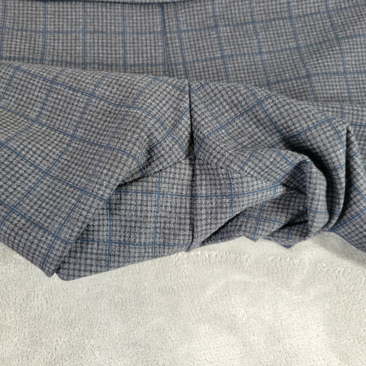 Rafaella 3X Women Plus Plaid Pull On Pants Blue Gray Straight Leg PLA58E
