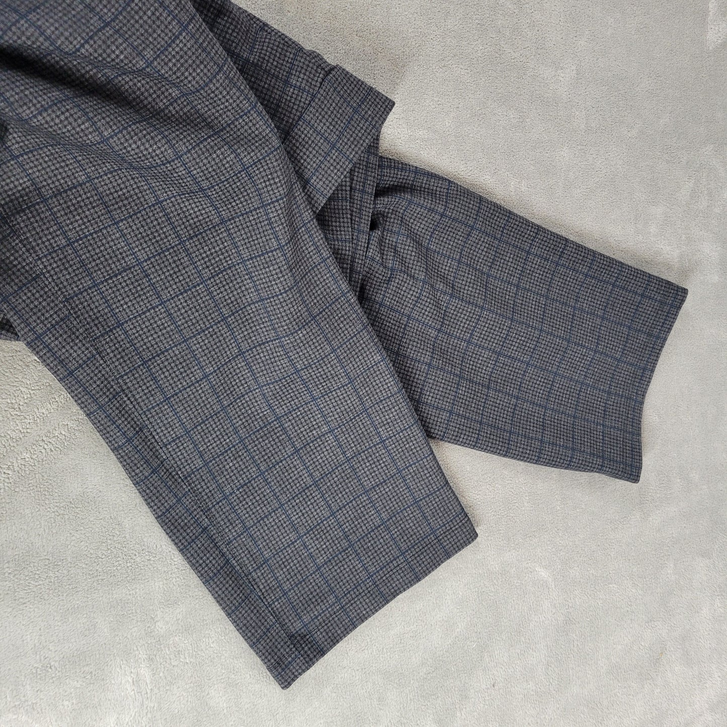 Rafaella 3X Women Plus Plaid Pull On Pants Blue Gray Straight Leg PLA58E