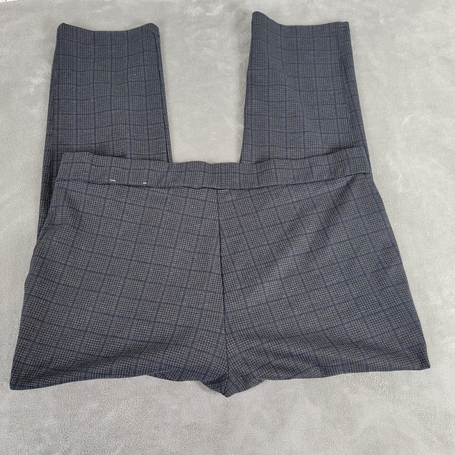 Rafaella 3X Women Plus Plaid Pull On Pants Blue Gray Straight Leg PLA58E