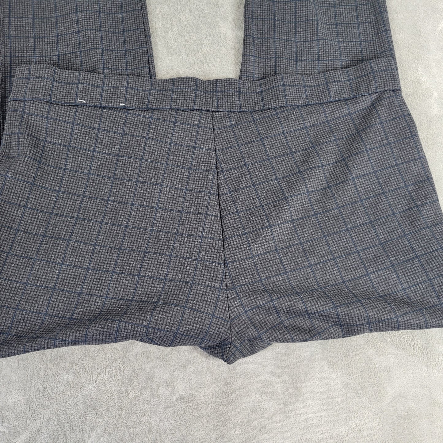 Rafaella 3X Women Plus Plaid Pull On Pants Blue Gray Straight Leg PLA58E