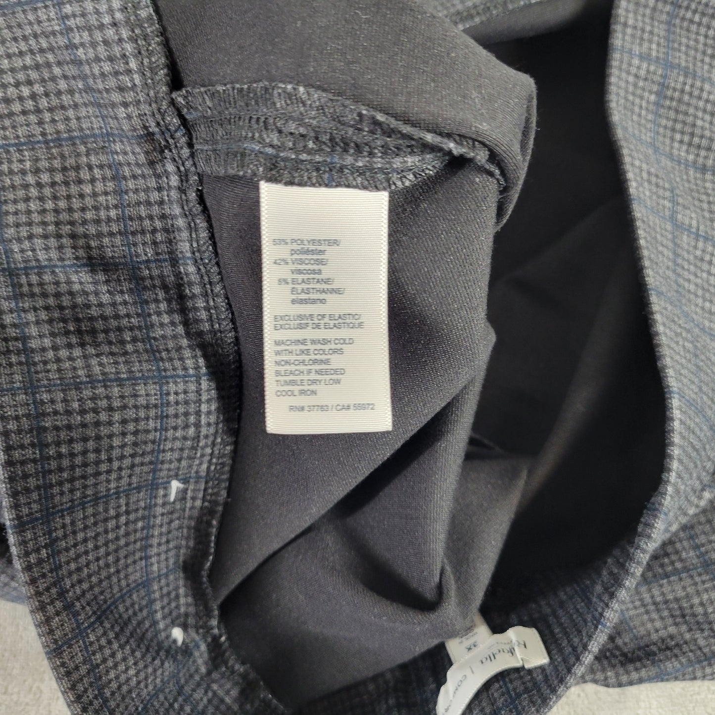 Rafaella 3X Women Plus Plaid Pull On Pants Blue Gray Straight Leg PLA58E