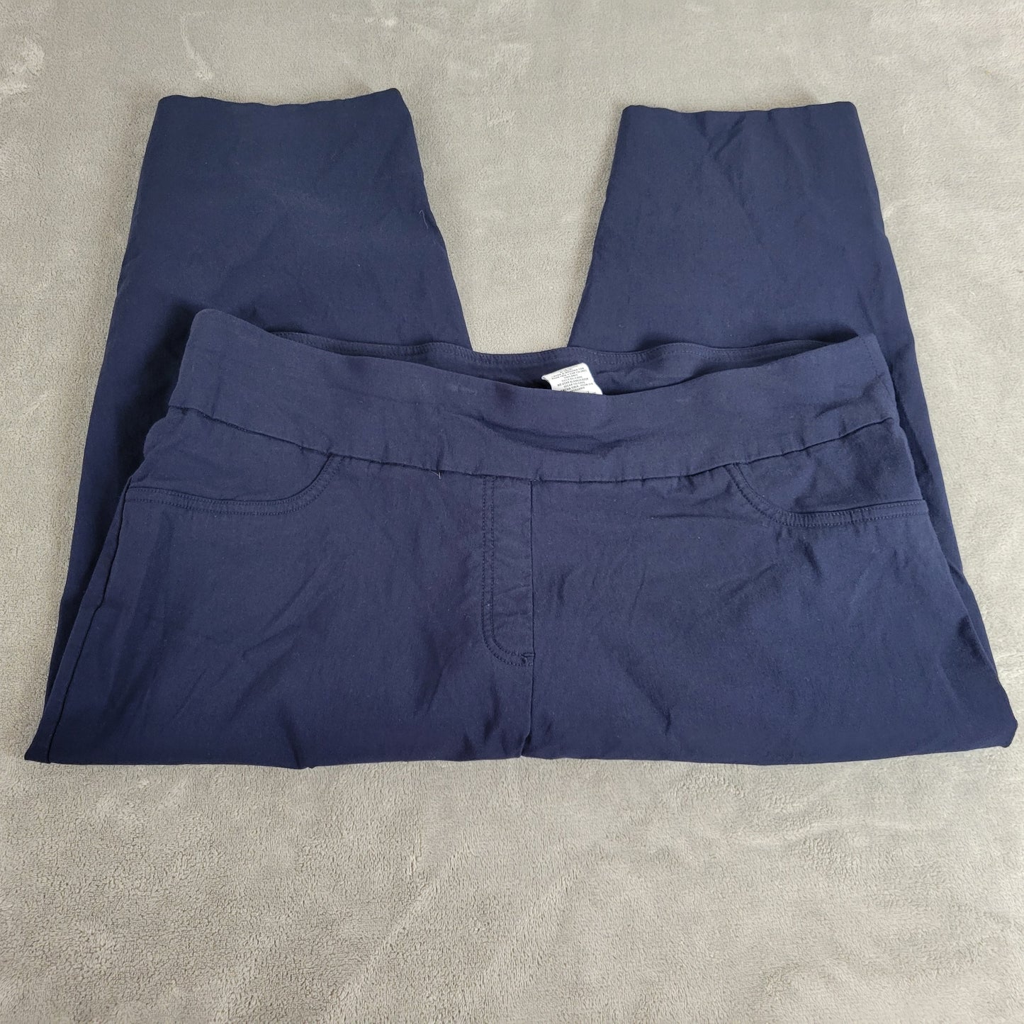 Ruby Rd 22W Plus Size Capri Pants Blue Straight Leg Pull On Stretch BLU15XE