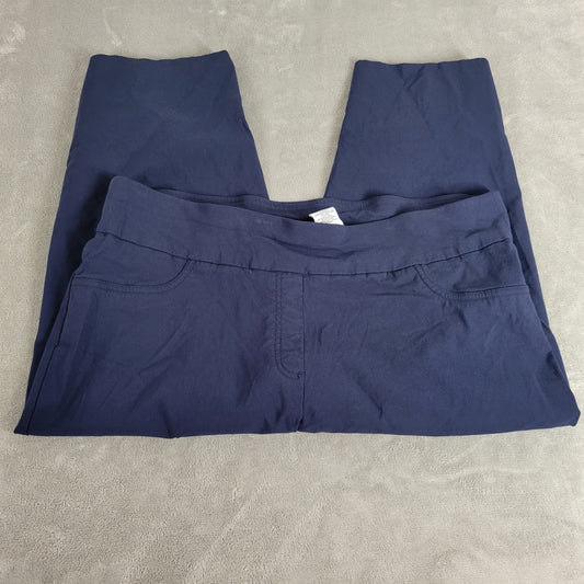 Ruby Rd 22W Plus Size Capri Pants Blue Straight Leg Pull On Stretch BLU15XE
