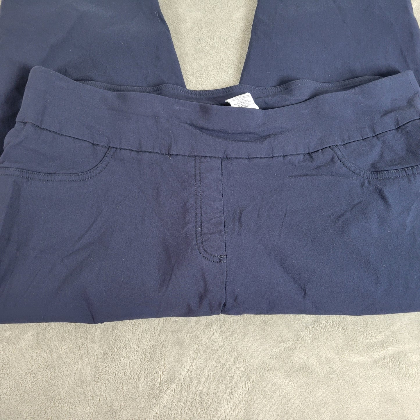 Ruby Rd 22W Plus Size Capri Pants Blue Straight Leg Pull On Stretch BLU15XE