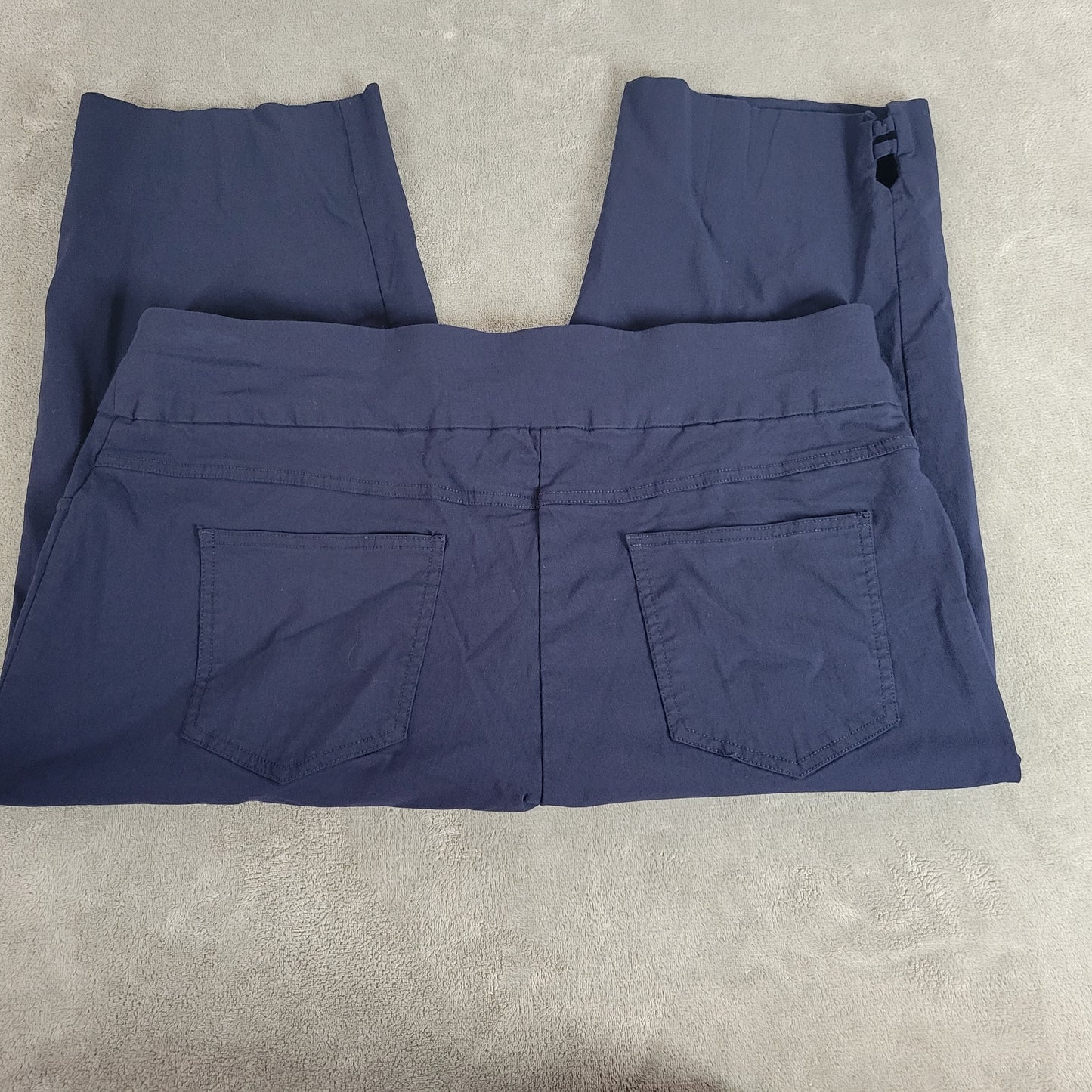 Ruby Rd 22W Plus Size Capri Pants Blue Straight Leg Pull On Stretch BLU15XE