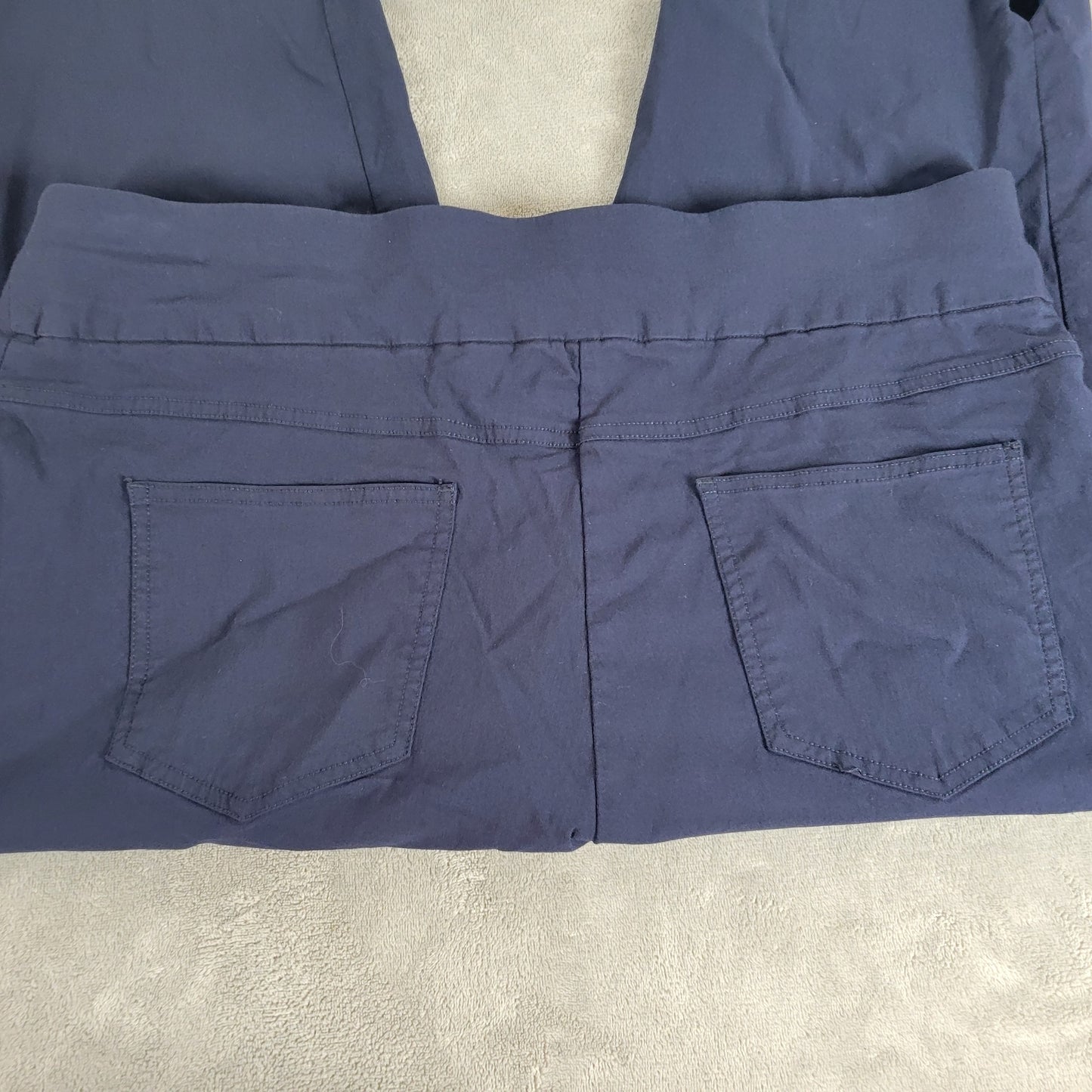 Ruby Rd 22W Plus Size Capri Pants Blue Straight Leg Pull On Stretch BLU15XE