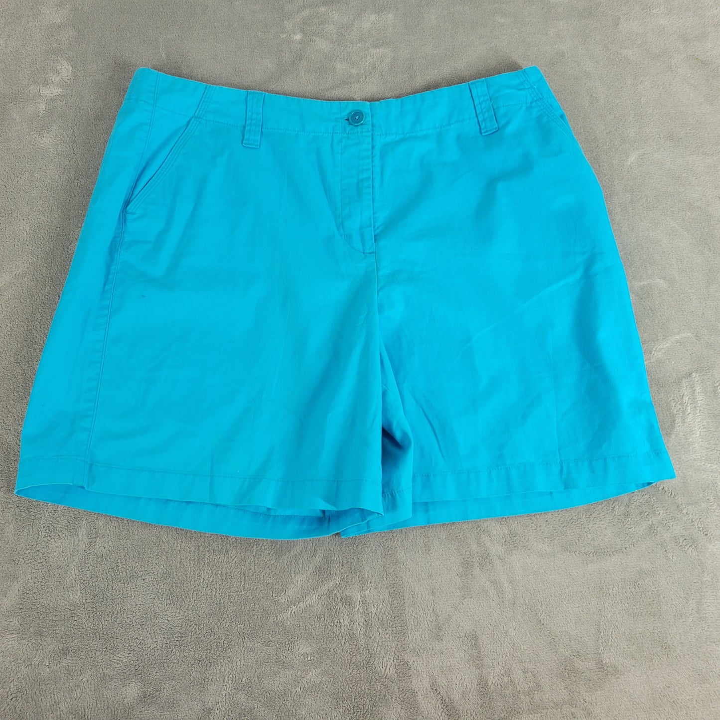 Talbots Chino Shorts 18 Blue Cotton Stretch 7 Inseam Slash Pocket Travel BLU1E