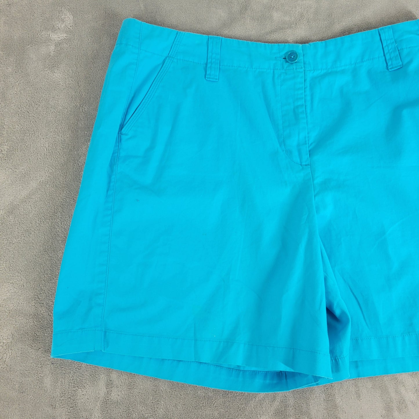 Talbots Chino Shorts 18 Blue Cotton Stretch 7 Inseam Slash Pocket Travel BLU1E