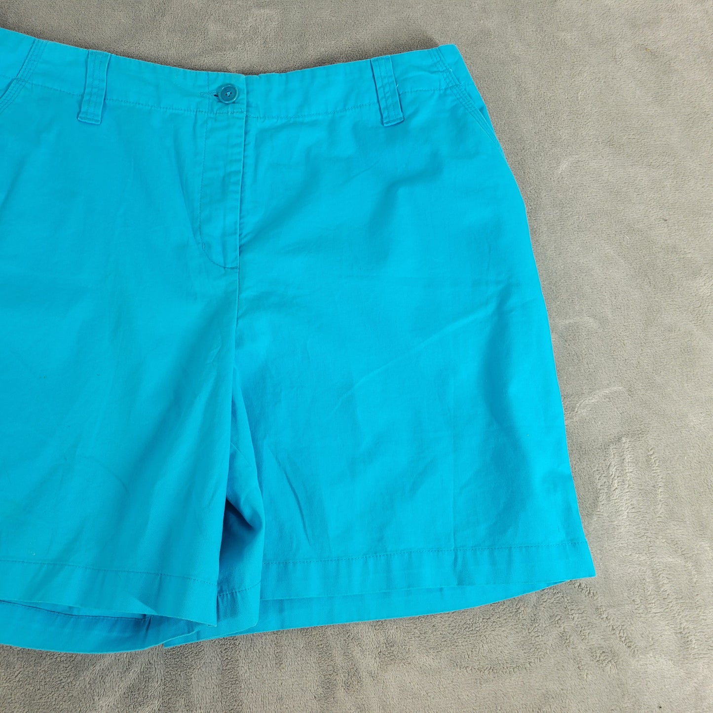 Talbots Chino Shorts 18 Blue Cotton Stretch 7 Inseam Slash Pocket Travel BLU1E
