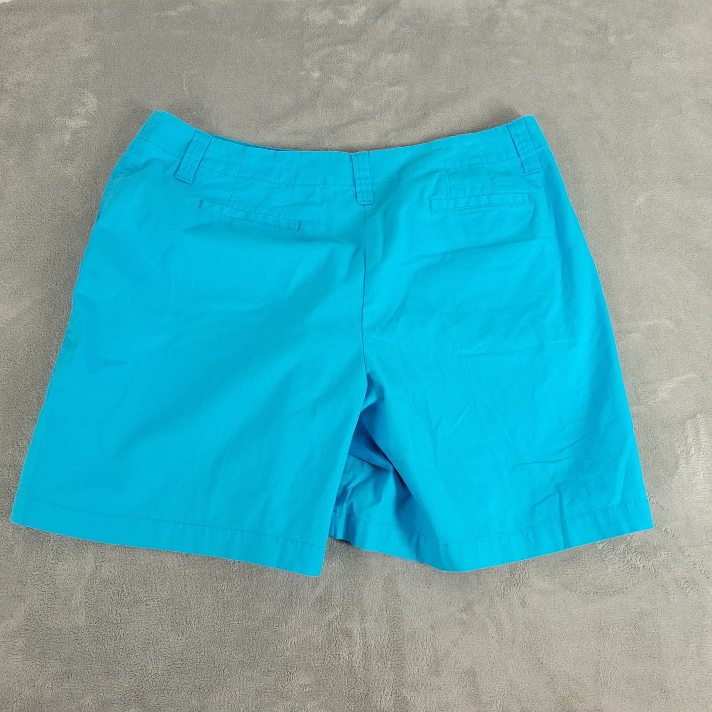Talbots Chino Shorts 18 Blue Cotton Stretch 7 Inseam Slash Pocket Travel BLU1E