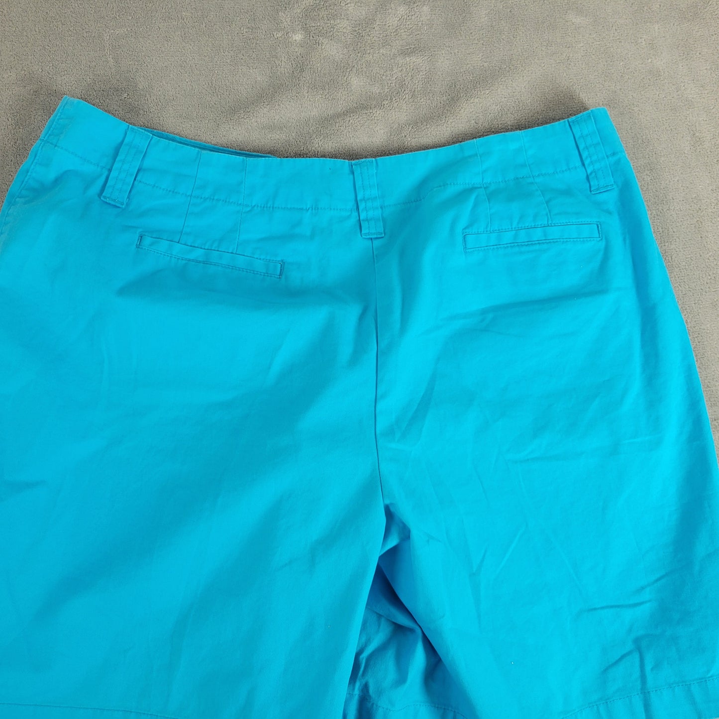 Talbots Chino Shorts 18 Blue Cotton Stretch 7 Inseam Slash Pocket Travel BLU1E