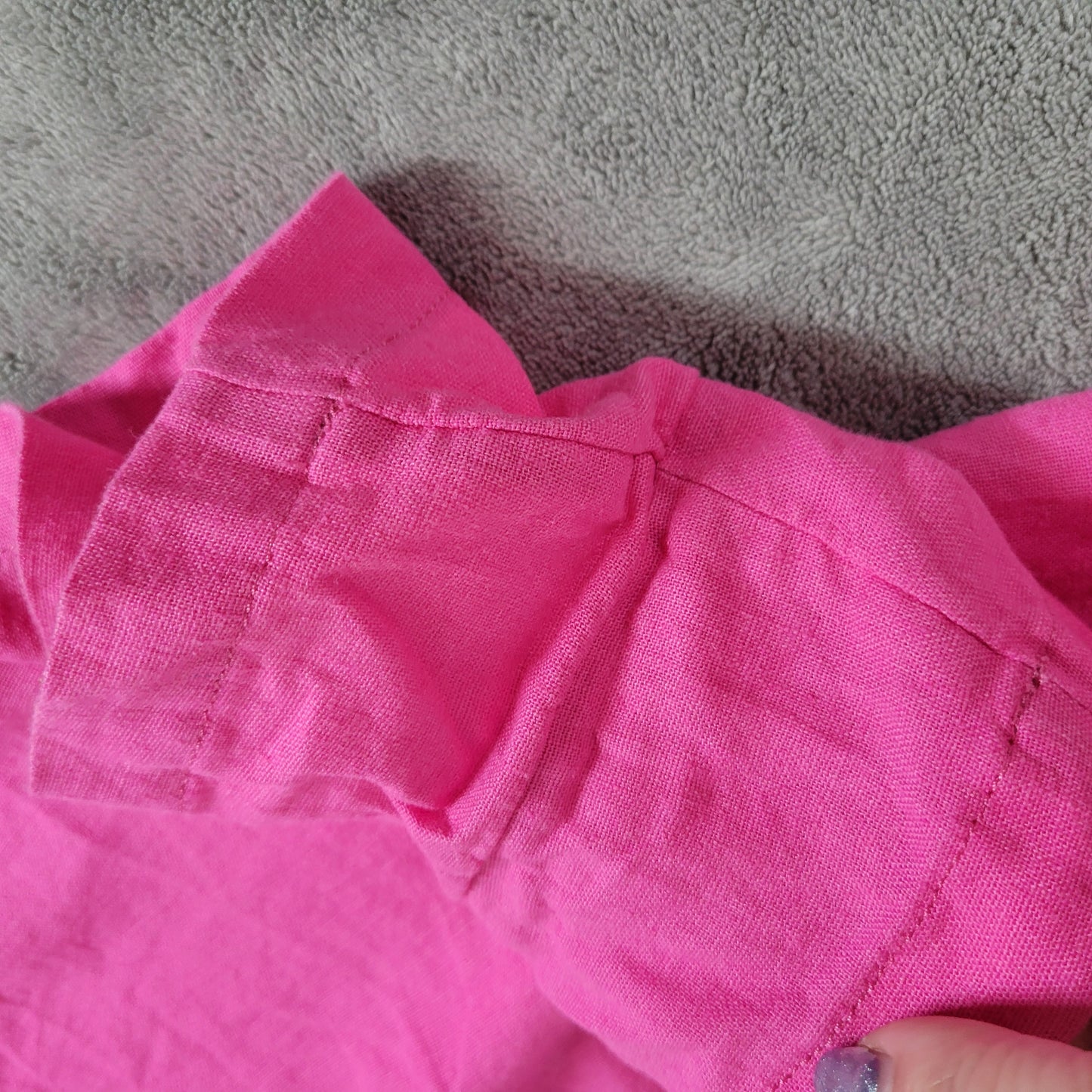 Sonoma 2X Plus Size Paperbag Shorts Pink Linen Rayon Elastic Pull On PIN13E
