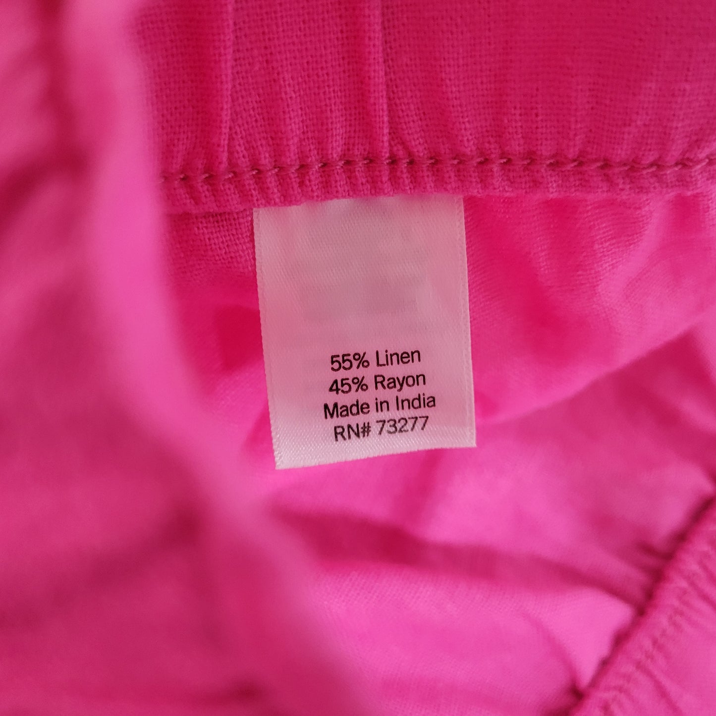 Sonoma 2X Plus Size Paperbag Shorts Pink Linen Rayon Elastic Pull On PIN13E