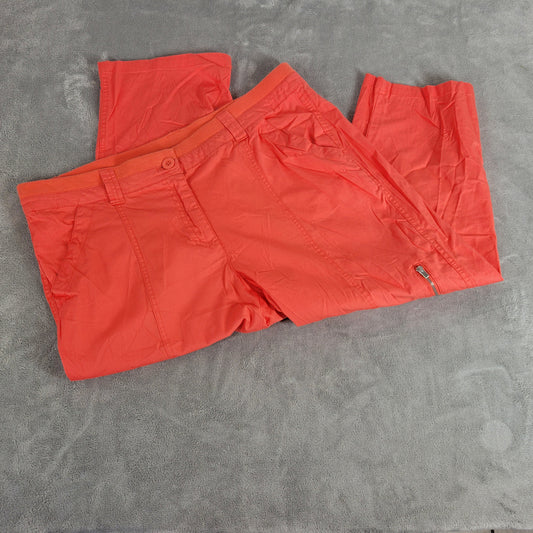 Coral Bay Capri Pants 18 Elastic Waist Back Flap Pockets Zip Cargo ORA26E