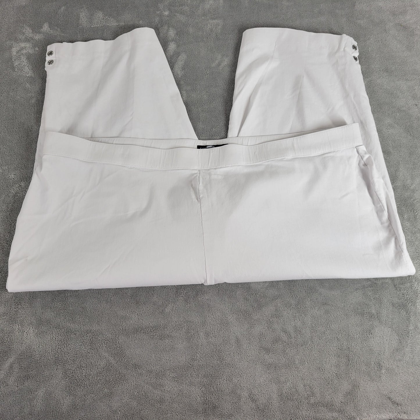Counterparts White Capri Pants 24W Grommet Hem Elastic Waist Travel WHI8E