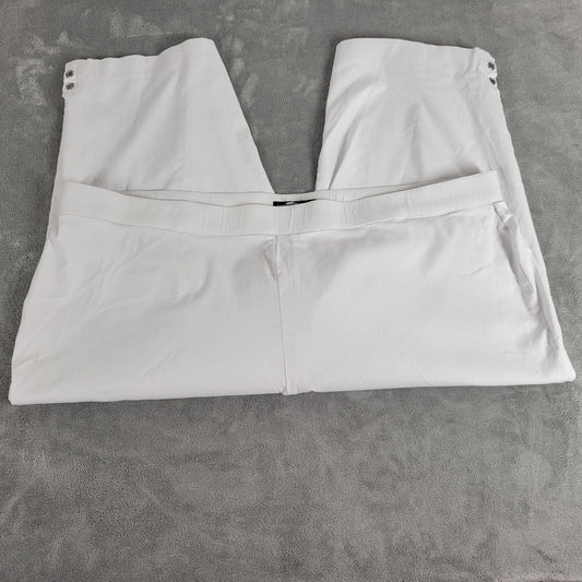 Counterparts White Capri Pants 24W Grommet Hem Elastic Waist Travel WHI8E