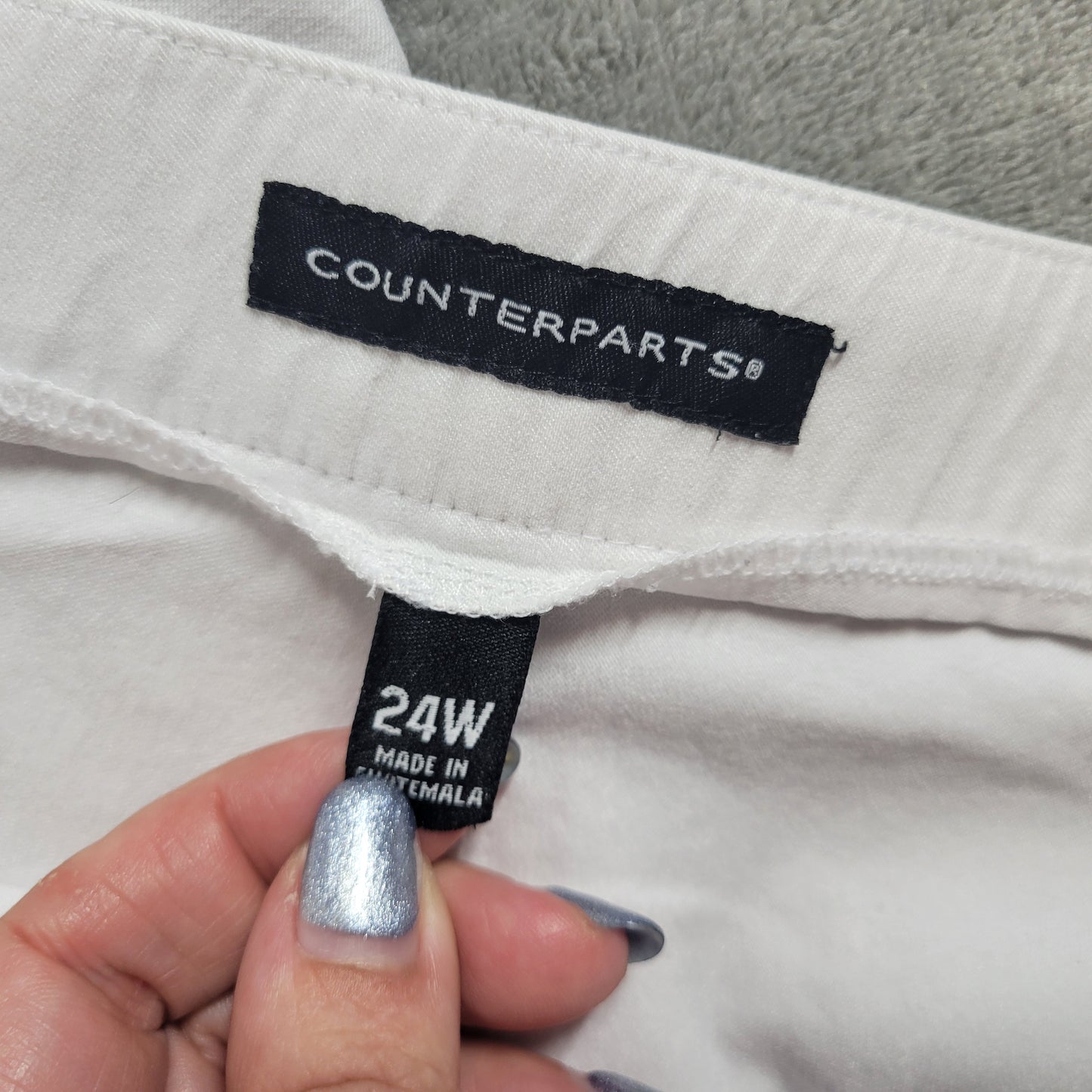 Counterparts White Capri Pants 24W Grommet Hem Elastic Waist Travel WHI8E