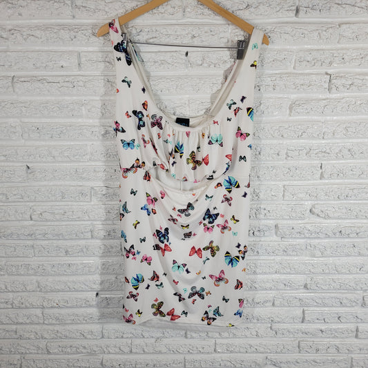 Rue21 Rue+ 2X Plus Size Butterfly Swing Mini Dress Tunic Cut Out Open Belly A1E
