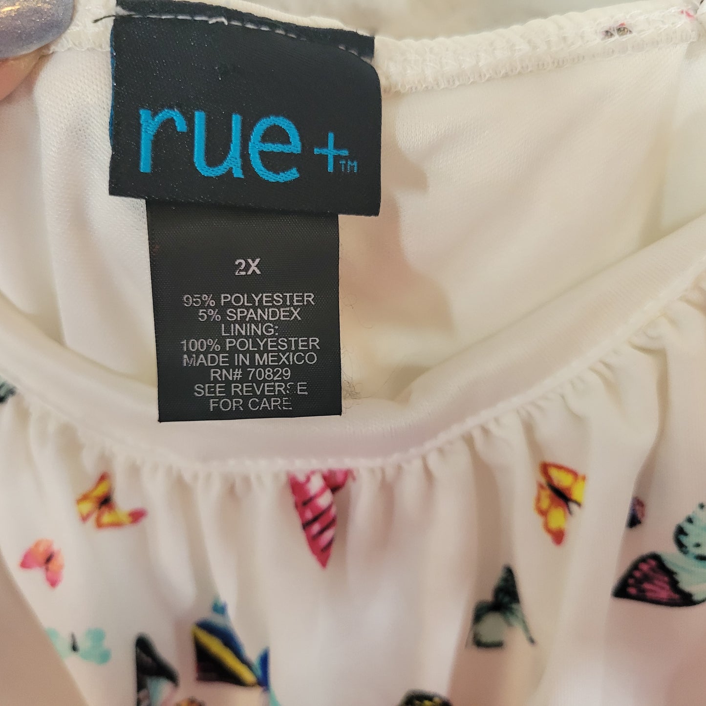 Rue21 Rue+ 2X Plus Size Butterfly Swing Mini Dress Tunic Cut Out Open Belly A1E