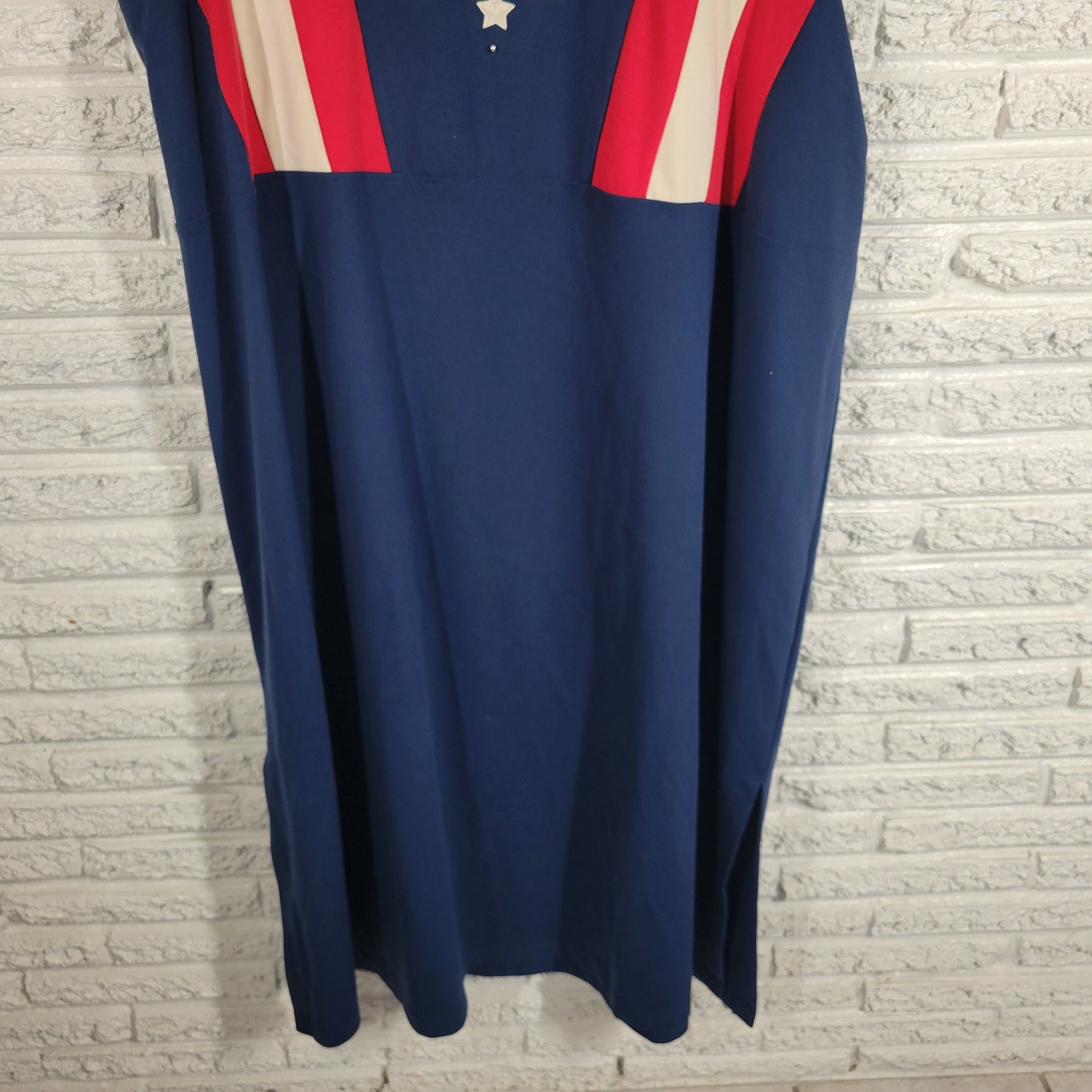 Maggie Barnes 4X Plus Size Patriotic Dress Red White Blue Embroidered SWE31E