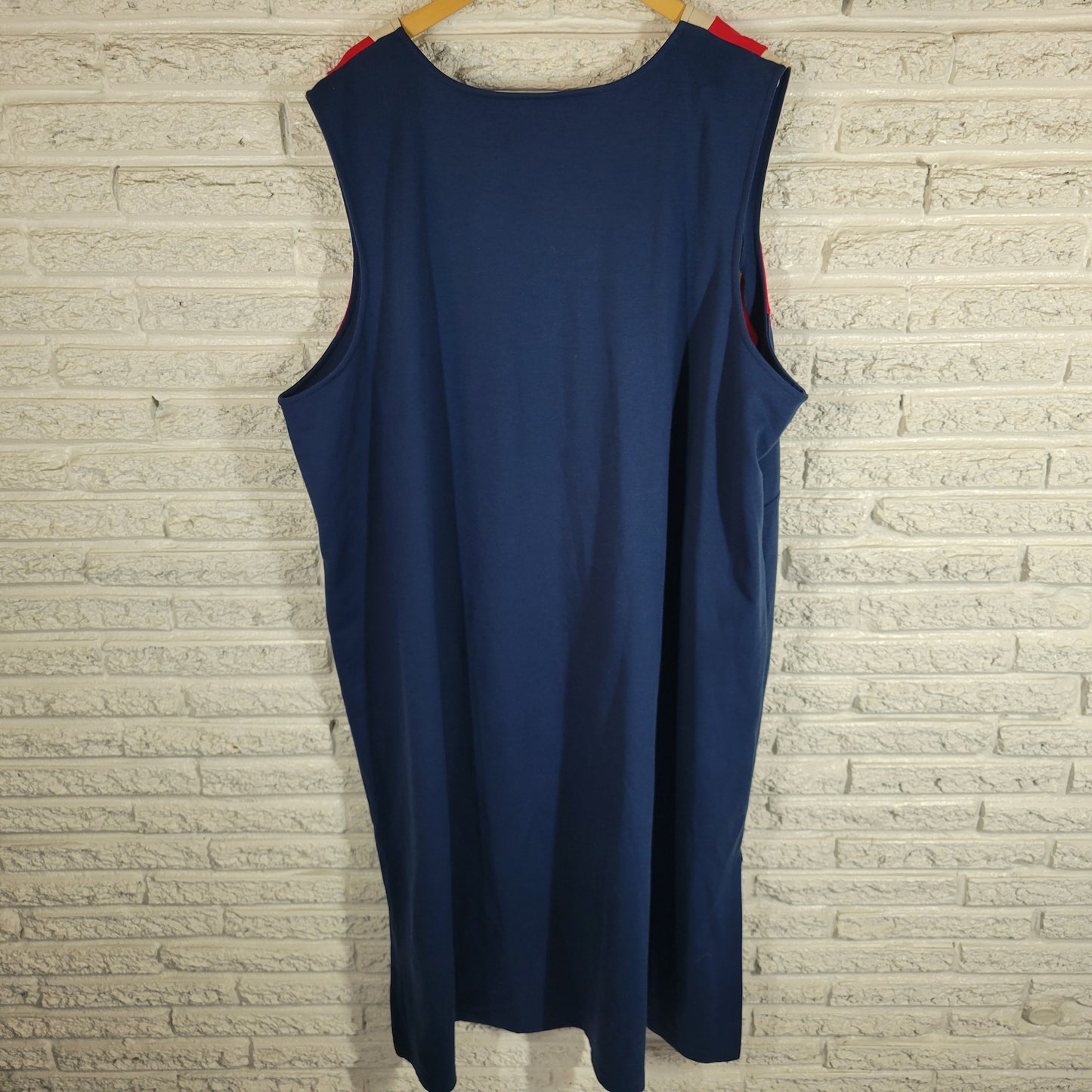Maggie Barnes 4X Plus Size Patriotic Dress Red White Blue Embroidered SWE31E