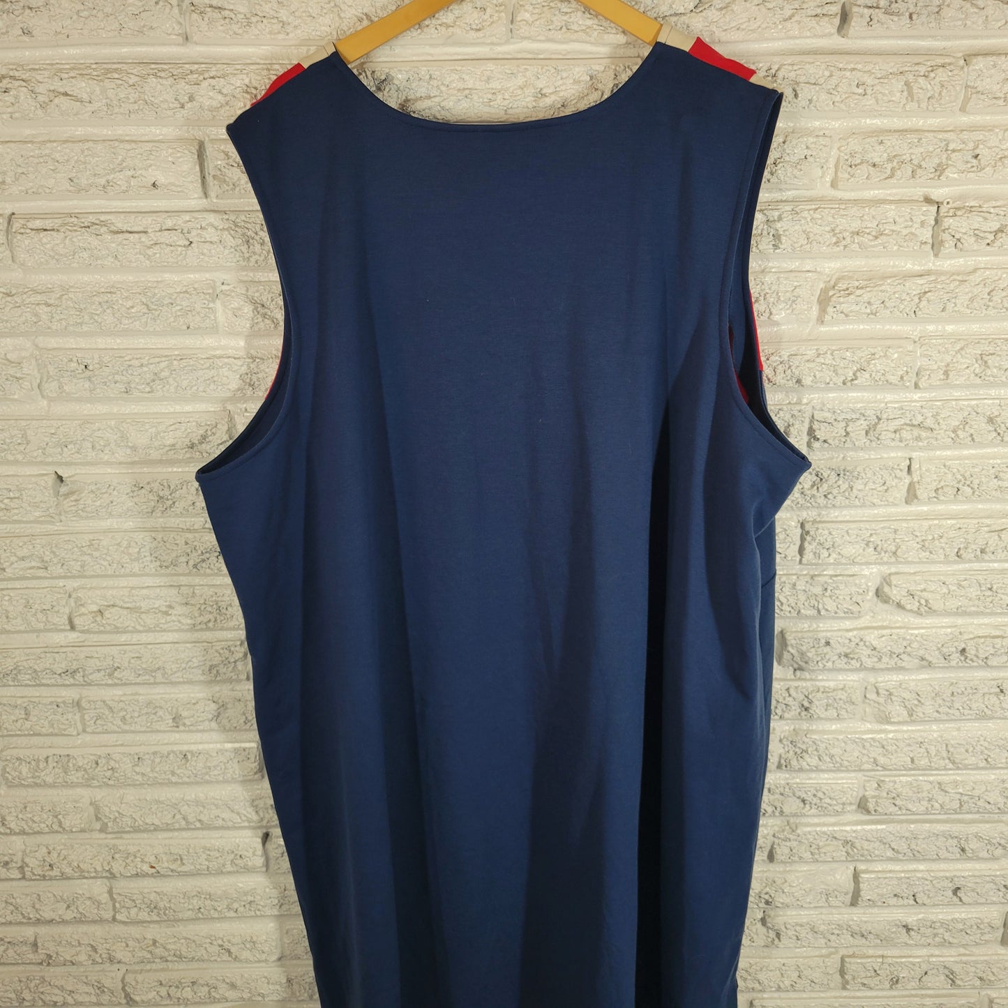 Maggie Barnes 4X Plus Size Patriotic Dress Red White Blue Embroidered SWE31E
