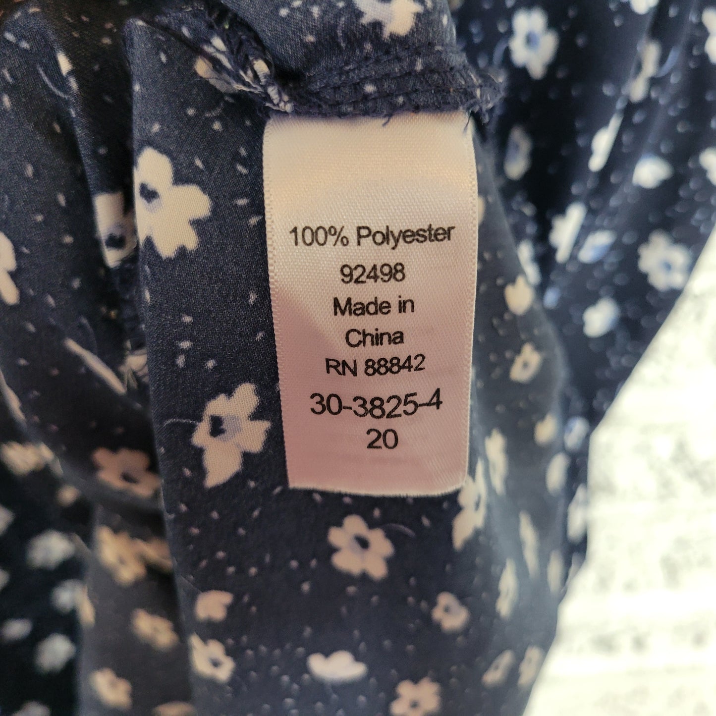 Ellos Plus Size 20 Blouse Blue White Floral Sleeveless V Neck Top Button FLO102E