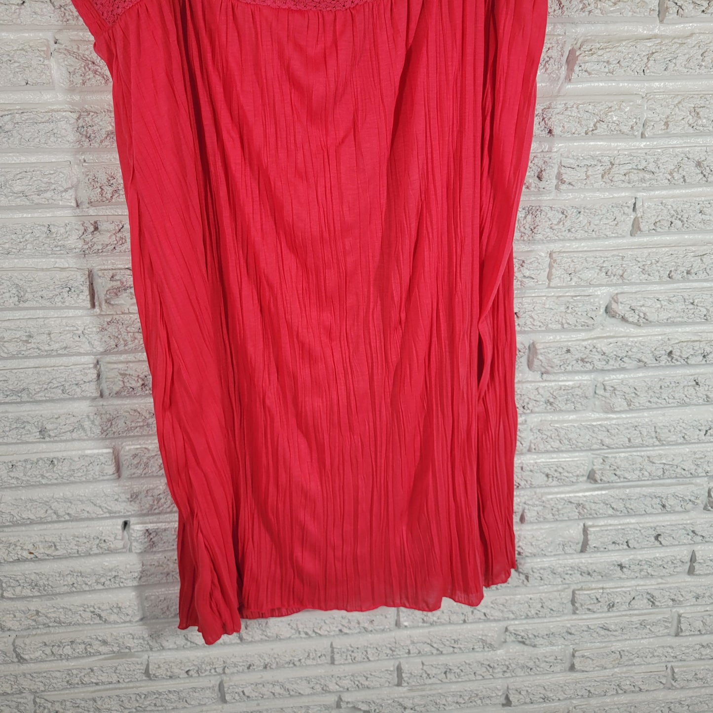 Faded Glory Pink Crochet Midi A-Line Skirt 4X Plus Size Elastic Waist PIN35E
