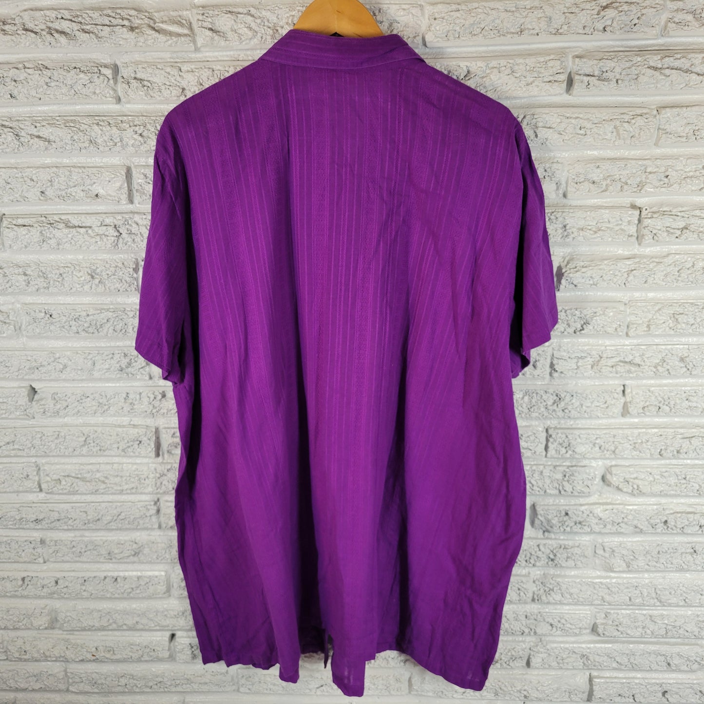 Woman Within Pintucked Blouse 3X Purple Sheer 100% Cotton Short Sleeve PUR66E