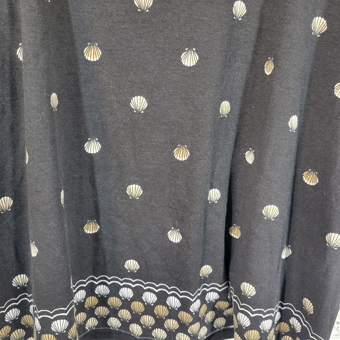Karen Scott 3X Black Shells Tee Shirt Short Sleeve Cotton Blend Plus BLA24E