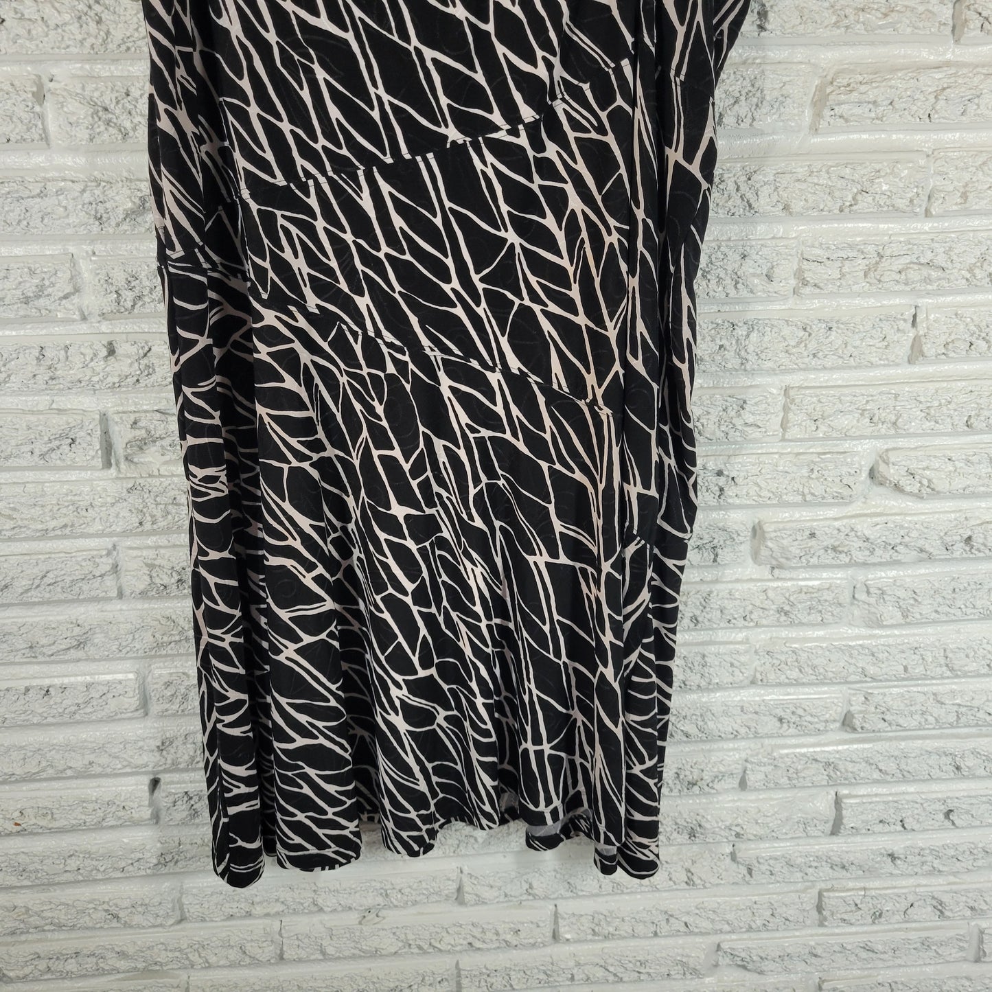 JM Collection XXL Skirt Black White Animal Print Midi A-Line Plus Size ANI53E