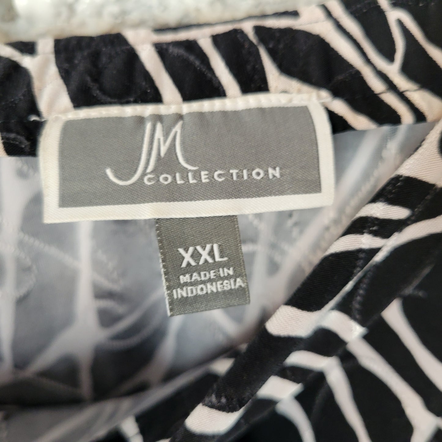 JM Collection XXL Skirt Black White Animal Print Midi A-Line Plus Size ANI53E