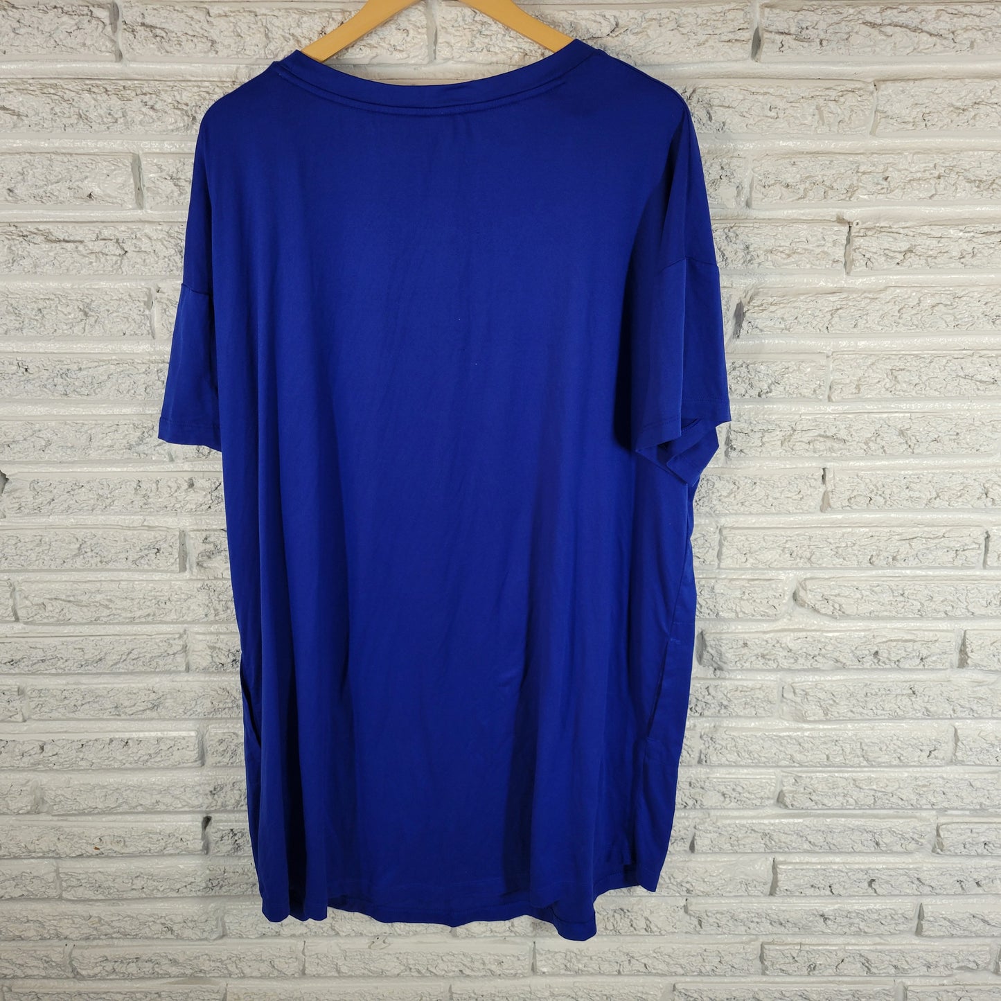 Secret Treasures Pajama Top L XL Short Sleeve Crew Neck Glitter Sleep BLU58E