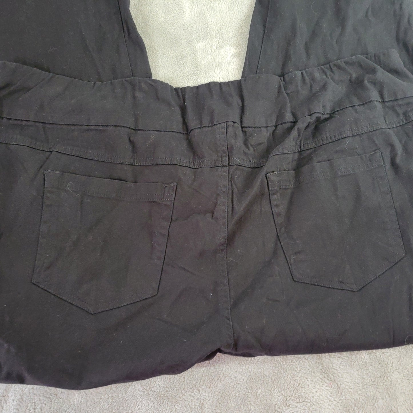 Woman Within Black Pants 28WP Plus Petite Elastic Waist Pull On Straight BLA48E