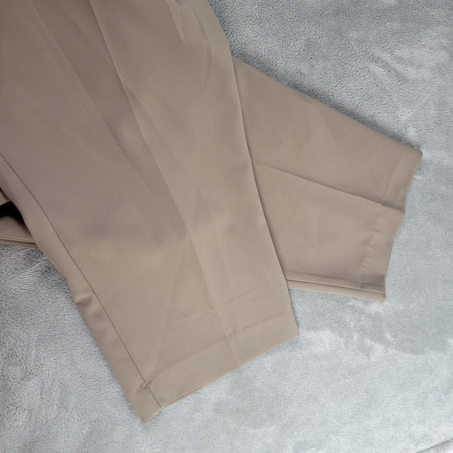 Zac & Rachel Tan Pants 20W Plus Pull On Elastic Waist Straight Leg Crop BRO24E