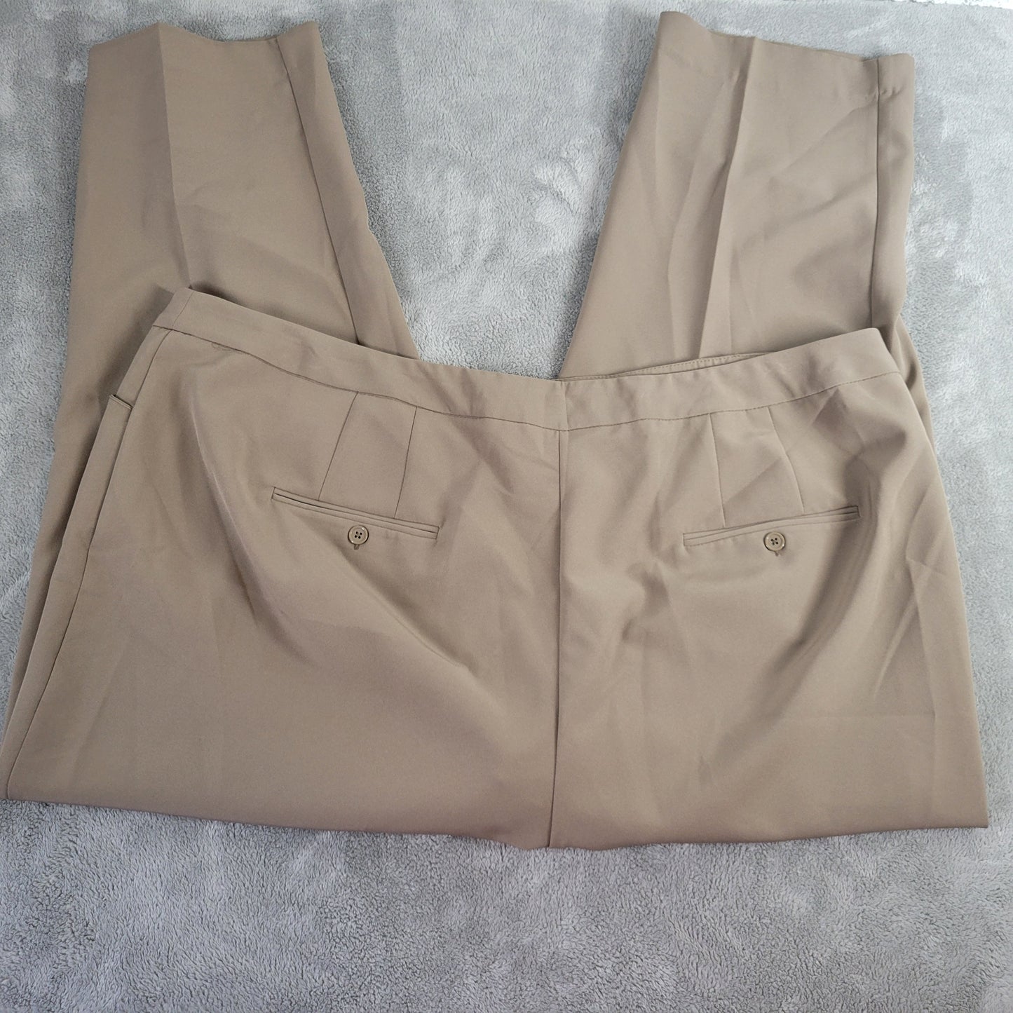 Zac & Rachel Tan Pants 20W Plus Pull On Elastic Waist Straight Leg Crop BRO24E