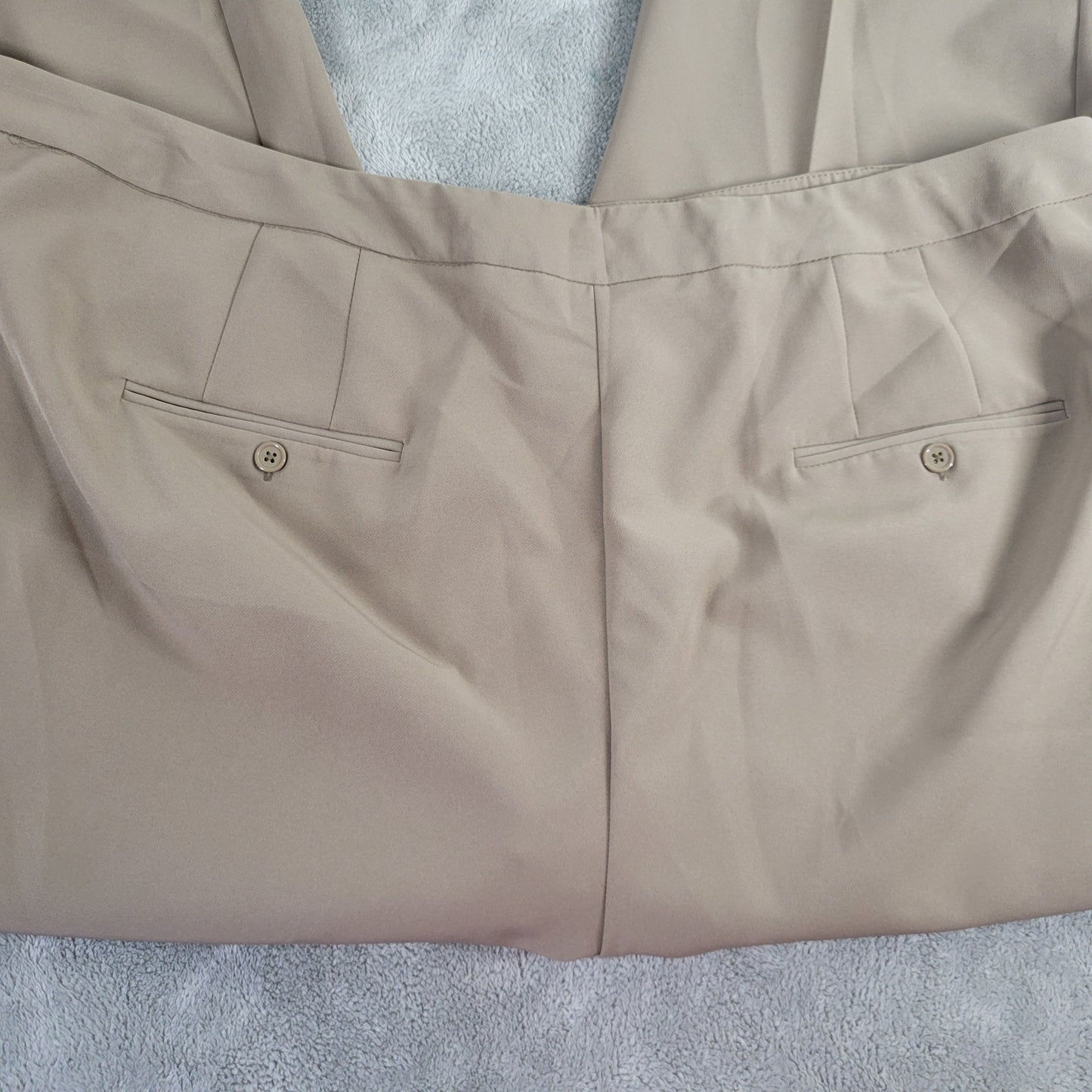 Zac & Rachel Tan Pants 20W Plus Pull On Elastic Waist Straight Leg Crop BRO24E