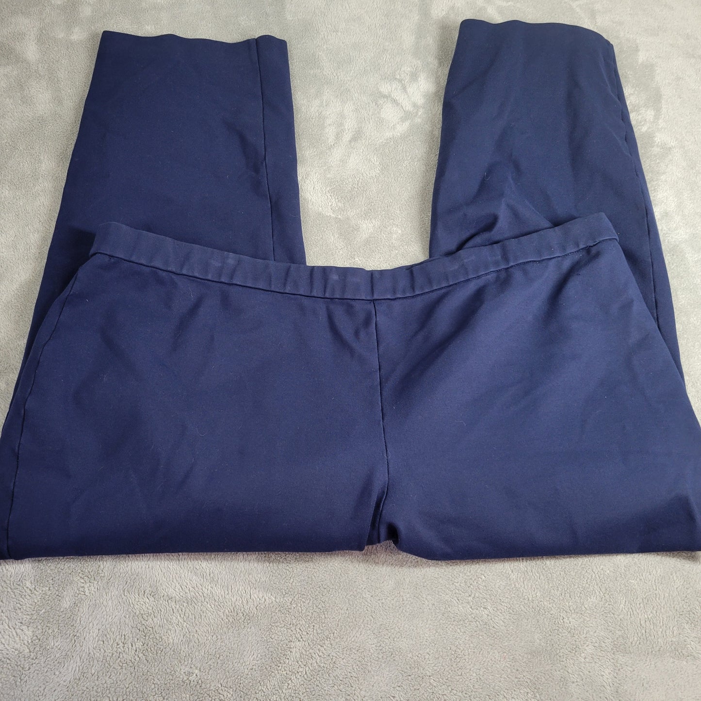 Susan Graver Womens Pants 3X Blue Straight Leg Knit Pull On Stretch BLU64E