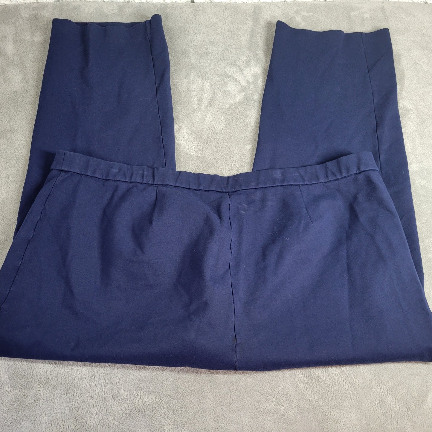Susan Graver Womens Pants 3X Blue Straight Leg Knit Pull On Stretch BLU64E